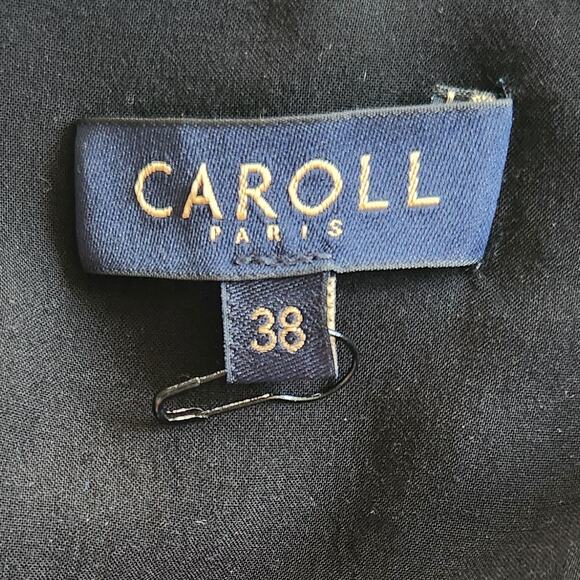 Caroll Paris Green Crinkle Floral Midi Dress Size 38 (US 6) Viscose Lined - Picture 11 of 12